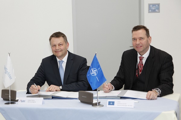 Eurofighter CEO - Volker Paltzo (left) and NETMA GM - AVM Graham Farnell
